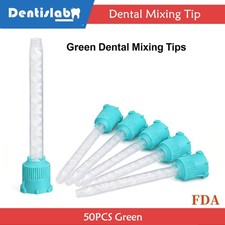 50pcs Teal Dental Impression Mixing Tips 7002 Green 1:1 FDA Dental Mixing Tips