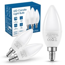 E12 LED Candelabra Bulbs 60W Equivalent, 5000K Daylight White 600 Lumens, 6W ...