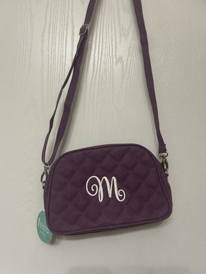 Woman s Purse With Initial   M  NWT Color Purple 11 L X 7 H
