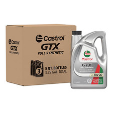Castrol GTX Full Synthetic 5W-20 Motor Oil, 5 Quarts, Case of 3 21.85 per gallon