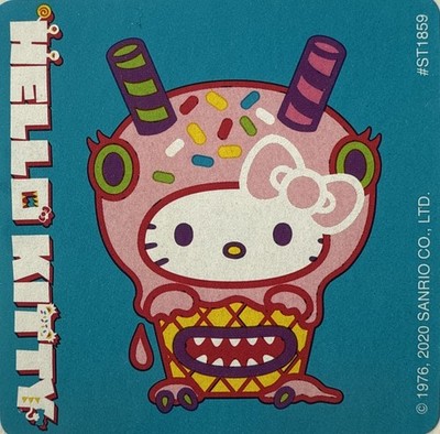 ICE CREAM HELLO KITTY Sticker(1pc)SmileMaker Sanrio  Monster Cartoon Card Making