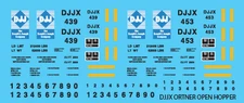 N Scale - DJJX Ortner Open Hopper Decal Set