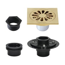 Kingston Brass Watercourse 4-Inch Square Brass Shower Drain