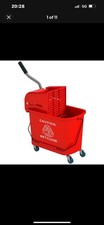 HOMCOM 20L Compact Mop Bucket with Wringer on Wheels Red, Refurbished