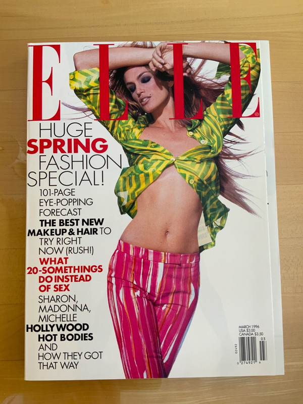 Elle March 96 Cindy Crawford Cover No. 127