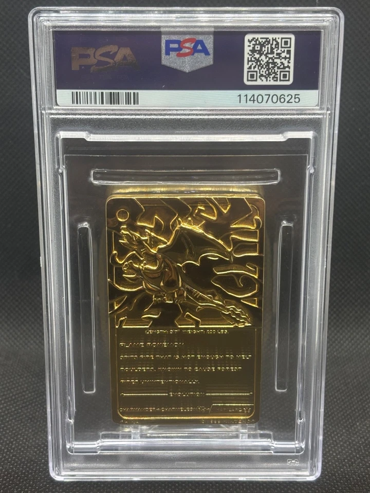 1999 PSA 8 NM-MINT BURGER KING POKEMON CHARIZARD GOLD METAL CARD - Image 2 of 2