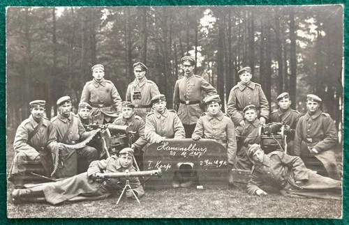 RPPC German WW1 Real Photo Postcard WWI Machine Gun 1917 Scope Soldiers War
