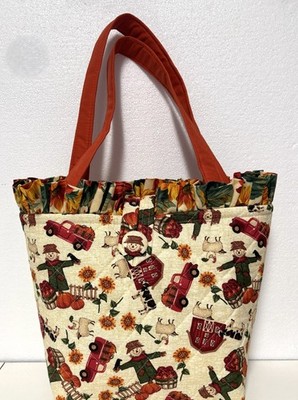NEW Handmade Tote Purse bag handbag Scarecrow Farm Fall Country  faffygiraffe