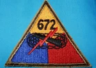 WW2 US ARMY 672nd TANK BATTALION USA MILITARY PATCH BADGE GENUINE WORLD WAR II
