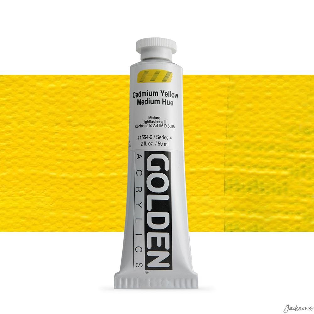 Golden Heavy Body Acrylic Paint 59ml Cadmium Yellow Medium Hue For Artists