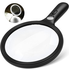 Magnifying Glass with Light Large 24 LED, 10X Handheld Illuminated Lighted Ma...