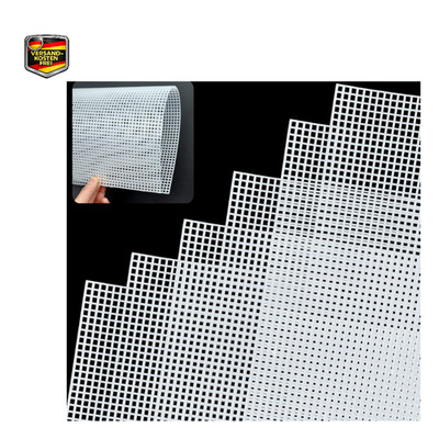 Plastic Canvas 6 Stück 20x33cm Weiß 3x3mm Loch