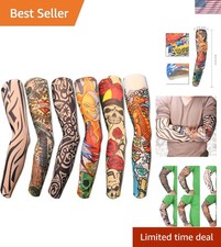 Versatile Temporary Tattoo Sleeves Kit - 6 Stretchable Designs for Everyone