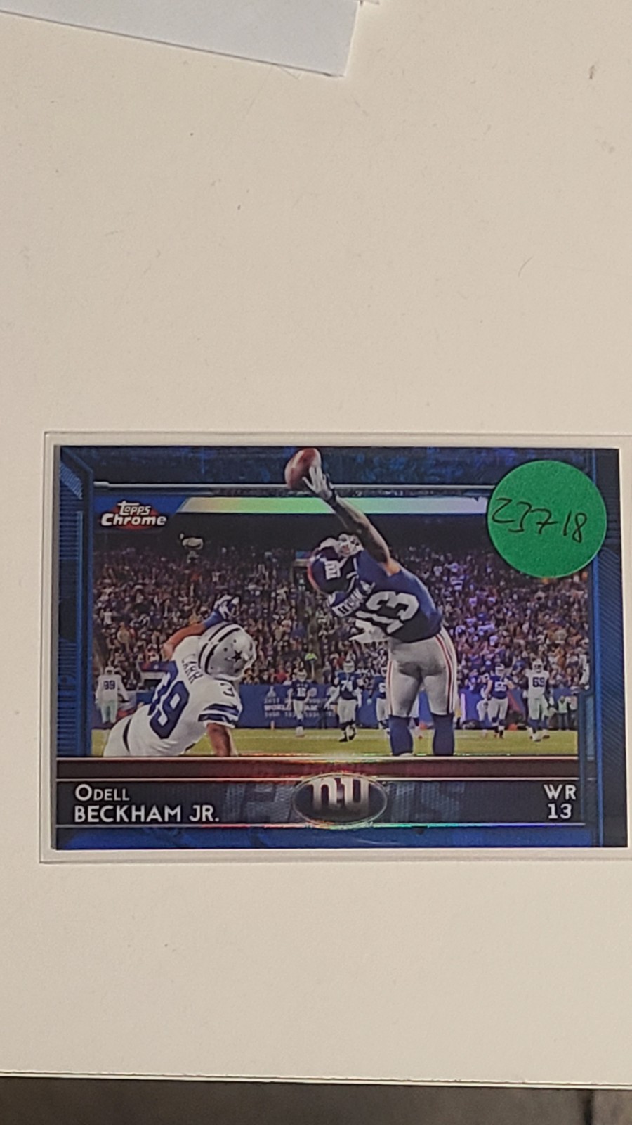 2015 Topps Chrome Odell Beckham Jr #18 One Hand Catch Blue Refractor /199