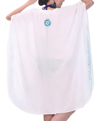 LA LEELA Women's Maxi Caftan Dress – Plus Size Cover Up, Beach Evening Gown, Drawstring Fit - View #6