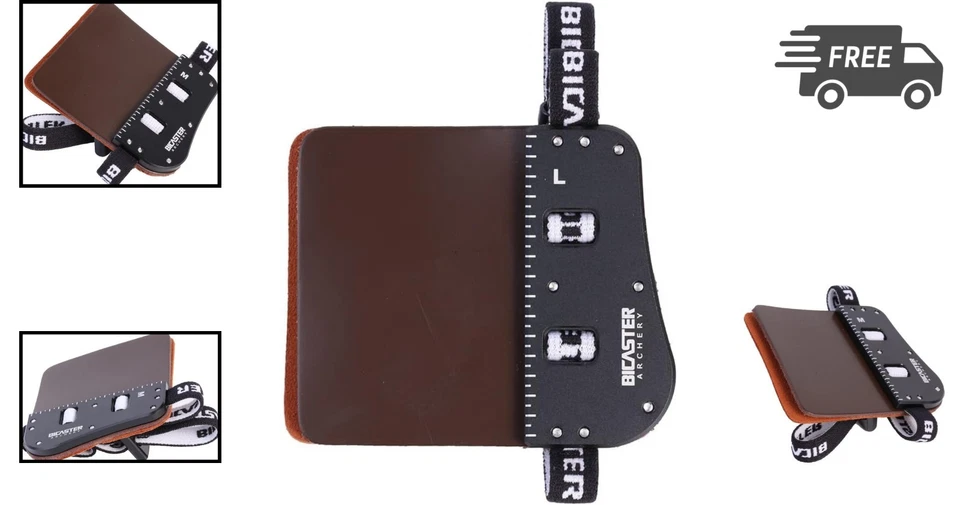 Barebow Finger Tabs Cowhide Face Aluminum Plate Right Hand Large Brown - Image 2 of 4