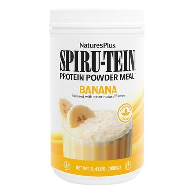 NaturesPlus SPIRU-TEIN Shake - Banana Flavor - 2.4 lbs, Spirulina Protein Pow...