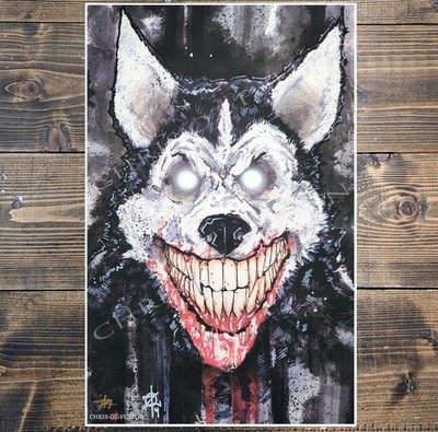 Smile Dog Creepypasta 11x17 Print Signed By Artist Chris Oz Fulton!!