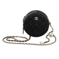 Chanel Suede Shoulder Bag Women Black One Size
