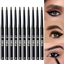 Waterproof Black Eyeliner Pencils Smudge Proof Long Lasting Twist Up 10 Pack