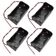 D Cell Battery Holder 4PCS 1.5V D Cell Battery Case Container with Wire Leads,