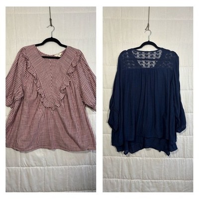 Bundle of Terra&Sky and StyleCo Blouses Boho/ Business Casual Size 1X