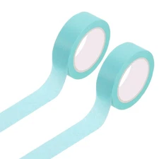 2 Rolls Colored Masking Tape, 11 Yards x 0.6" Decorative Tape, Bright Blue