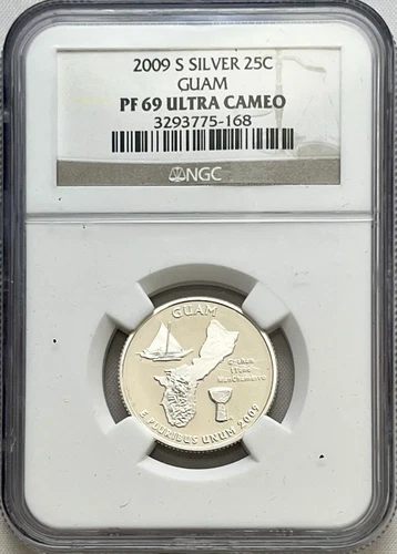 NGC PF69 2009-S Silver Guam Quarter