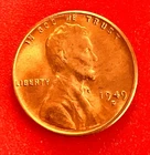 1949-D Lincoln Wheat Cent Penny GEM RED BU From an Original Bank Roll