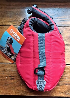 Canine Friendly brand Dog Life Jacket. NWT size xxs. Red And Black. Nylon