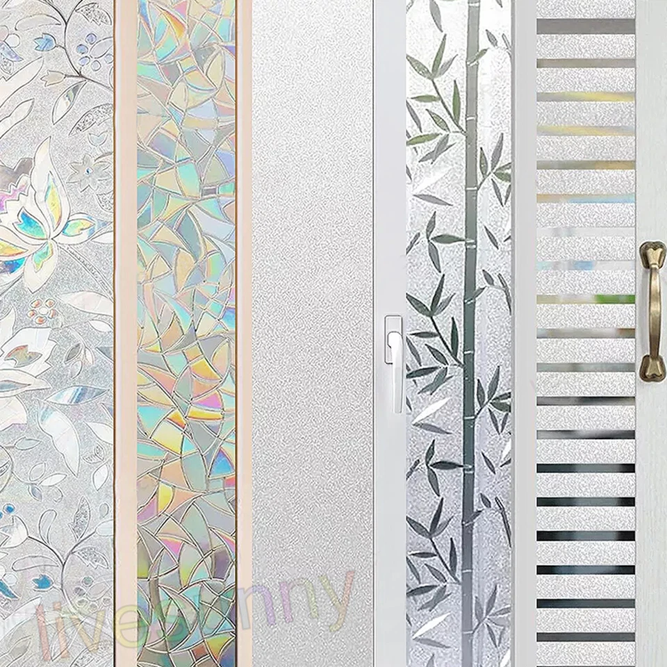 5M Frosted Window Film Privacy Glass Etched Vinyl Bubble Free Self Adhesive.Roll - Image 2 of 4