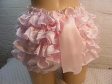 ADULT BABY SISSY PINK SATIN  ALLROUND DIAPER COVER PANTIES