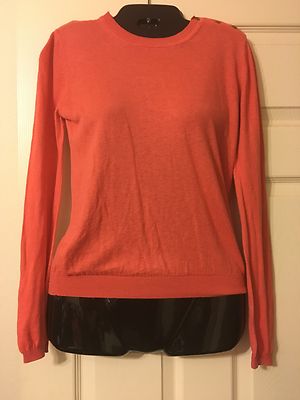 Mango Basics Lightweight Button Shoulder Sweater, Coral, Size SM (US)/M (EUR)