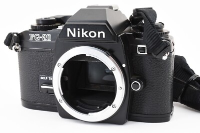 Near MINT Nikon FG-20 35mm SLR Film Camera Black Body Only from