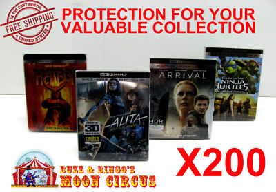 200x 4K UHD WITH SLIPCOVER (SIZE 4K2) - CLEAR PLASTIC BOX PROTECTOR SLEEVE