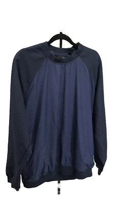 Men's Pullover Jacket Long Sleeve XL/TG Blue Mesh Line Crew Neck