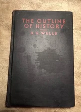 Vtg HC book, The Outline of History by H. G. Wells, 1930  Complete in One Volume