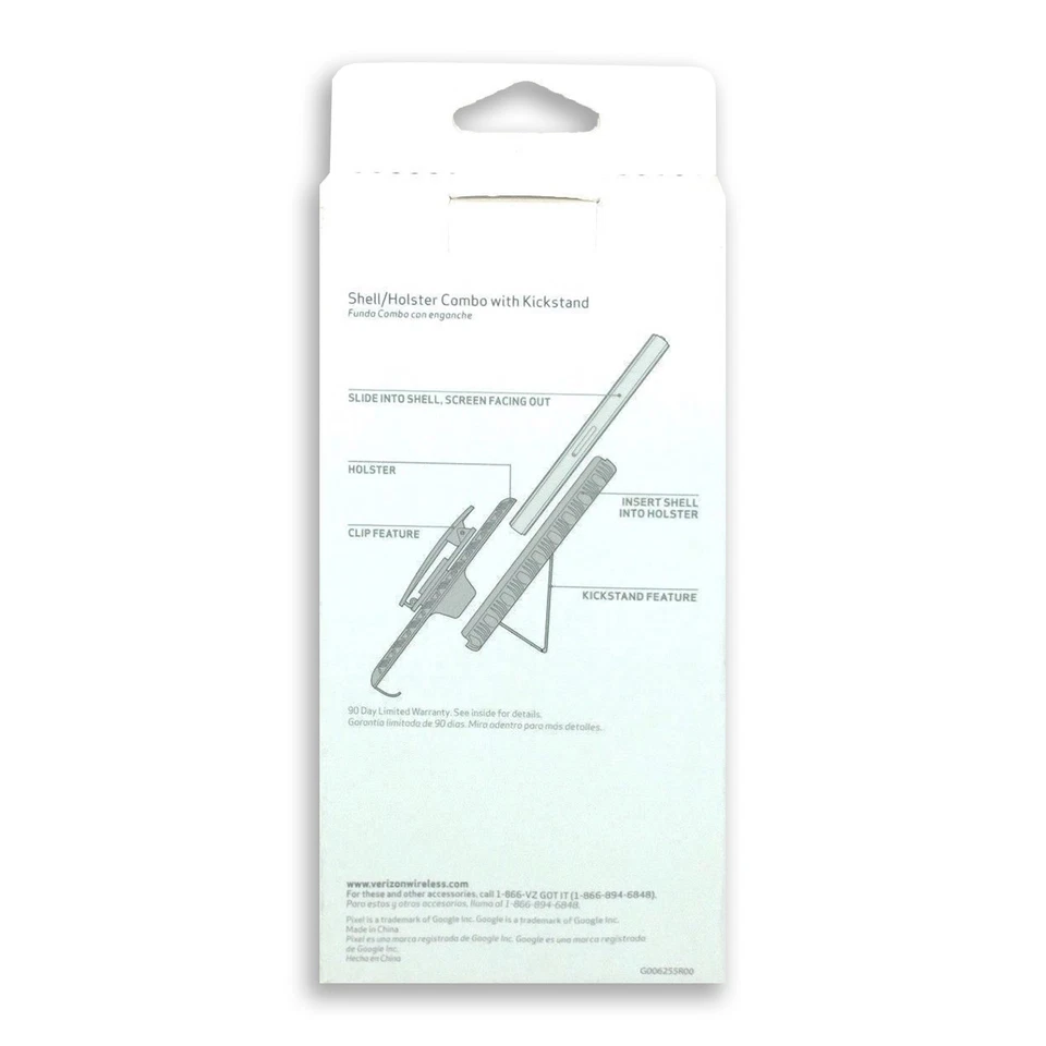 For Pixel XL Verizon Durable Rotating Belt Clip Holster W/ Kick Stand Combo Case - Image 2 of 4