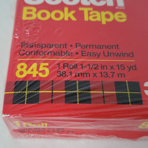 Cinta de libro escocés de colección 1,5" x 15 yardas. 1/Rollo 845 Sellado Transparente 07382-3 Reparación - Imagen 3 de 8