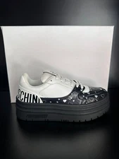 LOVE MOSCHINO Chaussure Blanc/Noir Femme Taille 37 (Semelle Intérieure 27 CM )