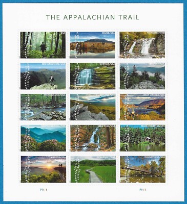 USA Sc. 5960 (F) Appalachian Trail 2025 MNH pane of 15