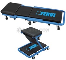 2 IN 1 CAR VAN MECHANIC GARAGE WORKSHOP ROLLING CREEPER STOOL SEAT FERVI 0645/SS