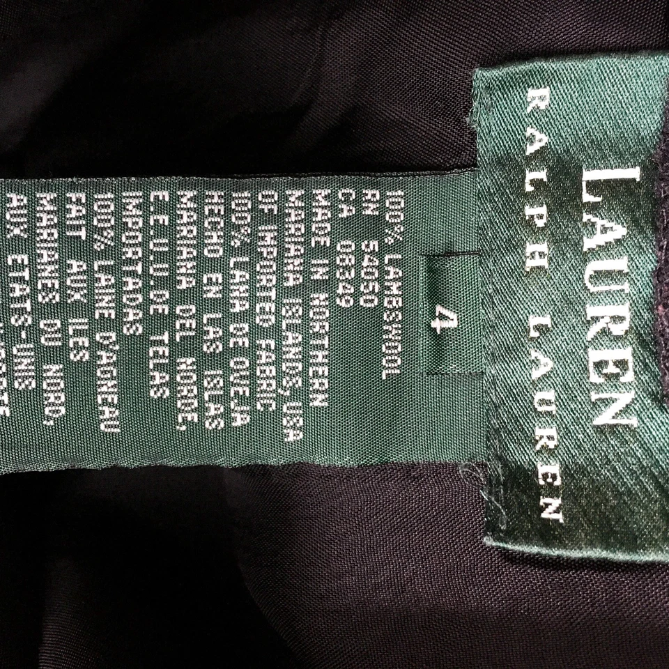 Lauren Ralph Lauren Lana de Cordero Negro Pierna Ancha Rayas Vestido Pantalones Talla 4 Mujer’s Foto 2 de 3