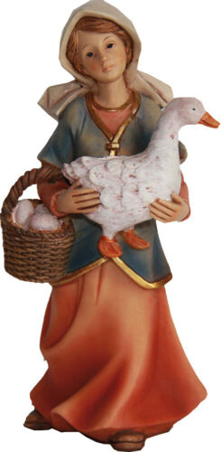 FADEDA maid with goose and basket, height in cm: 14 - Picture 1 of 12