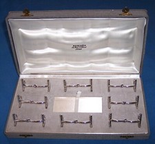 Vintage Hermes Equestrian Horse Bit SilverPlate Place Card Holders Set of 8 RARE