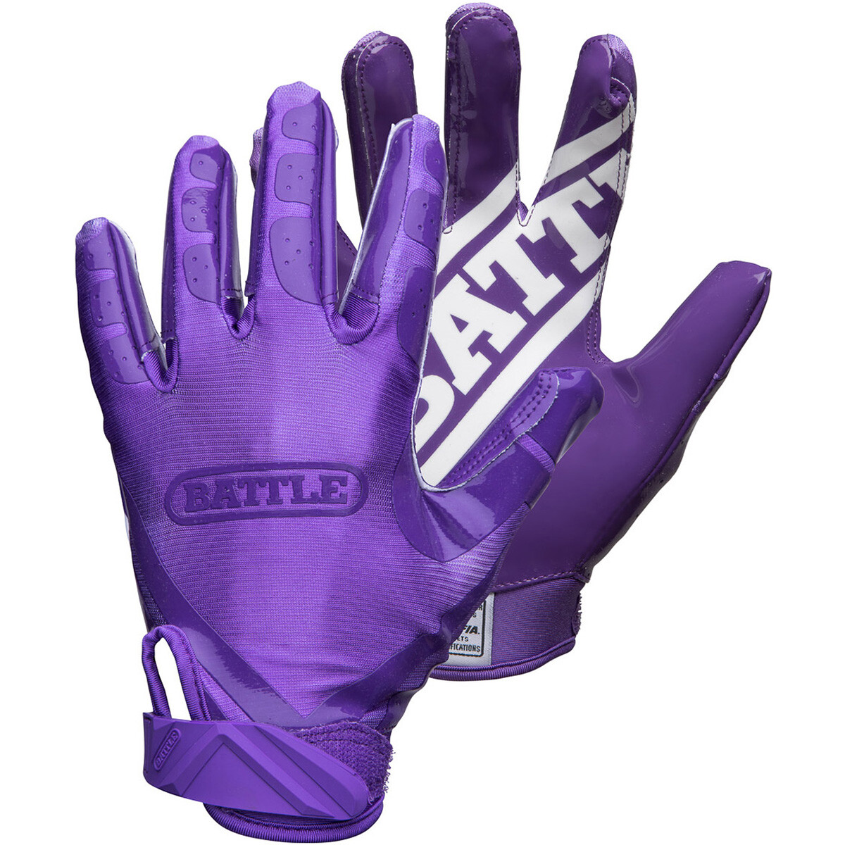 Battle Sports Adult DoubleThreat Football Gloves - Purple/Pu
