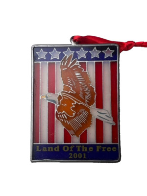 2001 Sun Catcher Land of The Free Ornament Eagle Flag Limited Edition Vintage