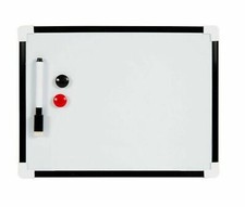 KIDS WHITE BOARD WITH MAGNETS PENS Dry Wipe A4 Board  School Home Office Gift UK