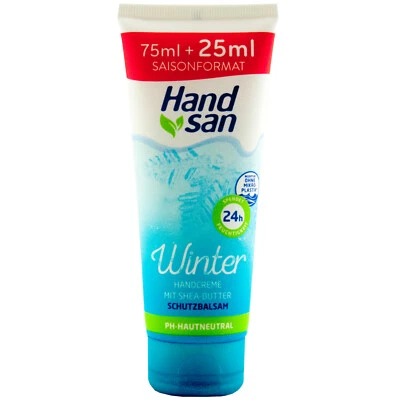 HANDSAN Hand san Handcreme WINTER 1 x 100 ml mit Shea Butter ph Hautneutral 24H Schutz
