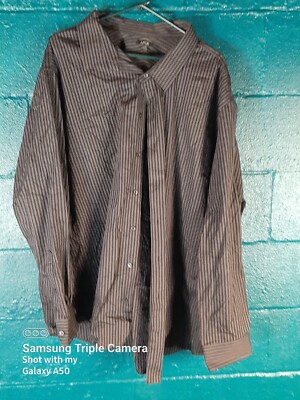 Apt. 9 Button Up Shirt Men's Size 4XB Long Sleeve  Black  Cotton